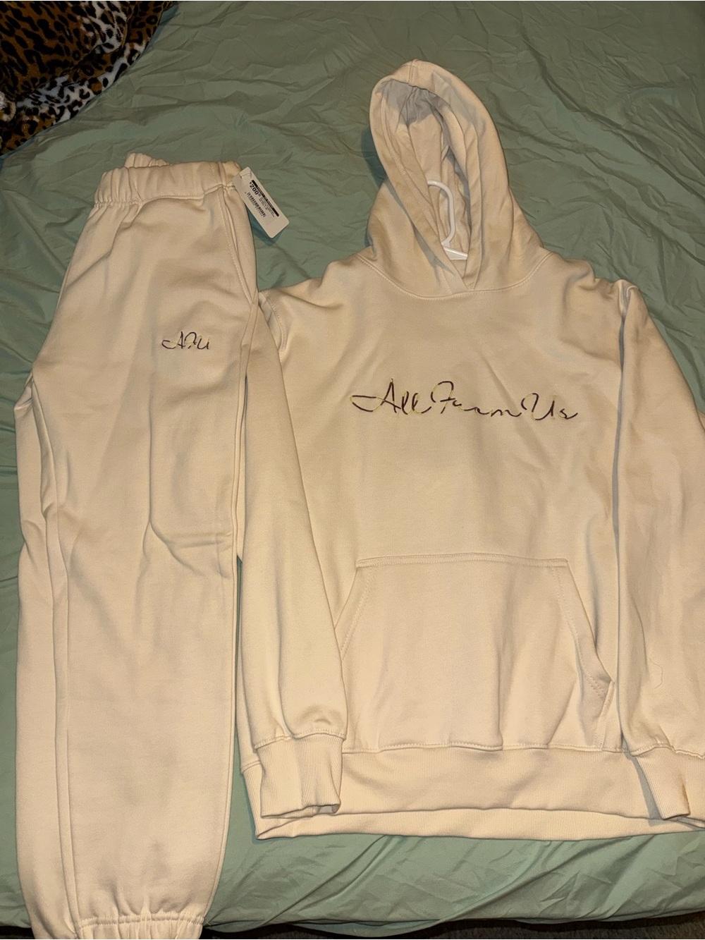 All From Us Beige Hoodie and Sweatpants Set